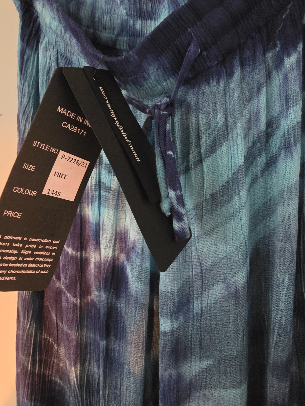 NWT Tie-Dye Wide Leg Pants Palazzo Style Women's Boho Beach Vacation - Picture 5 of 7